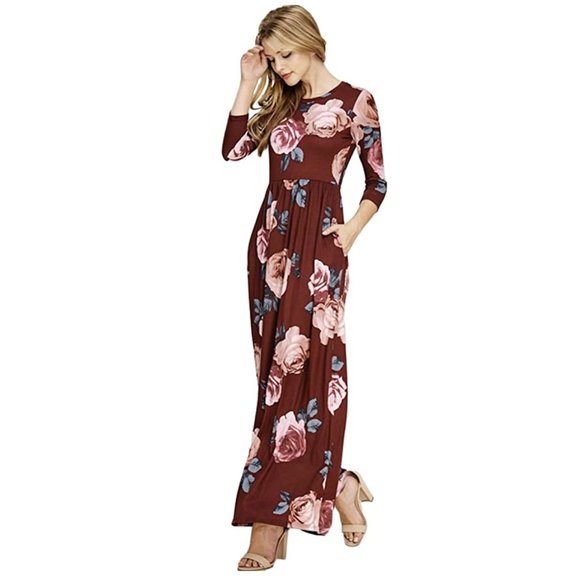 Reborn J Dresses & Skirts - 🔥HP🔥 Reborn J Floral LS Maxi Dress with Pockets